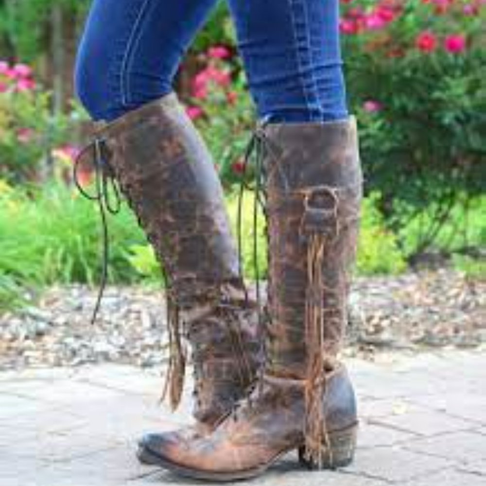 Junk Gypsy Trailblazer brown oiled leather lace up boot 11M